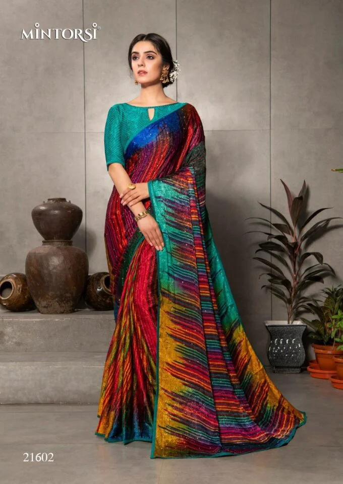 peacock design Satin saree