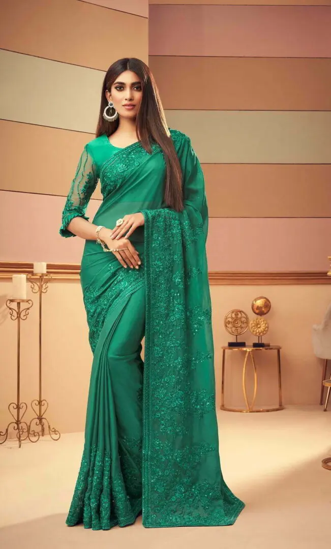 Green Designer Silk Saree