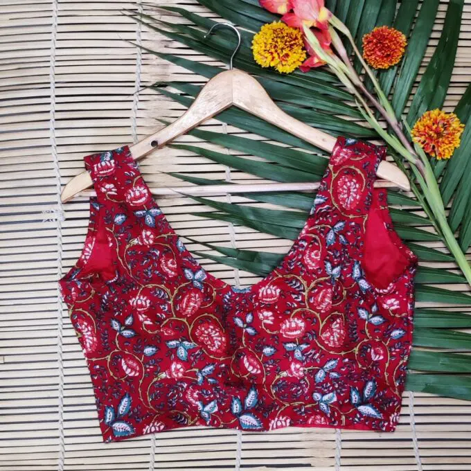 Red Floral Blouse Rawaazfashion