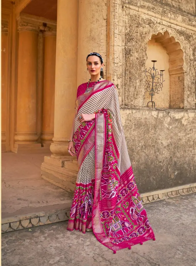 Magenta Pink Patola Saree