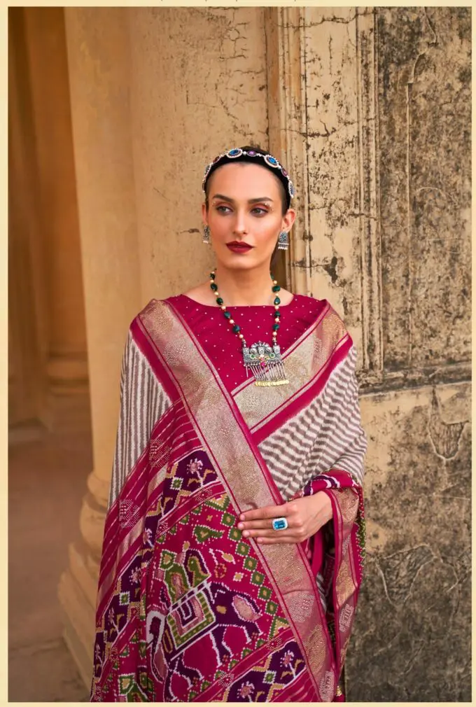 Magenta Pink Patola Saree