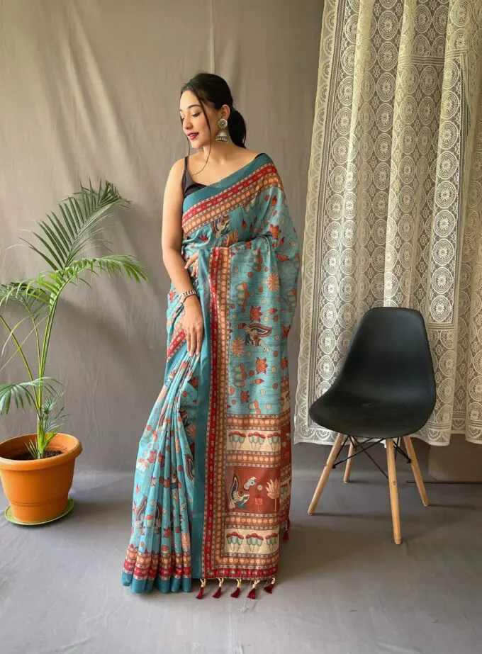 100% Cotton Printed Saree