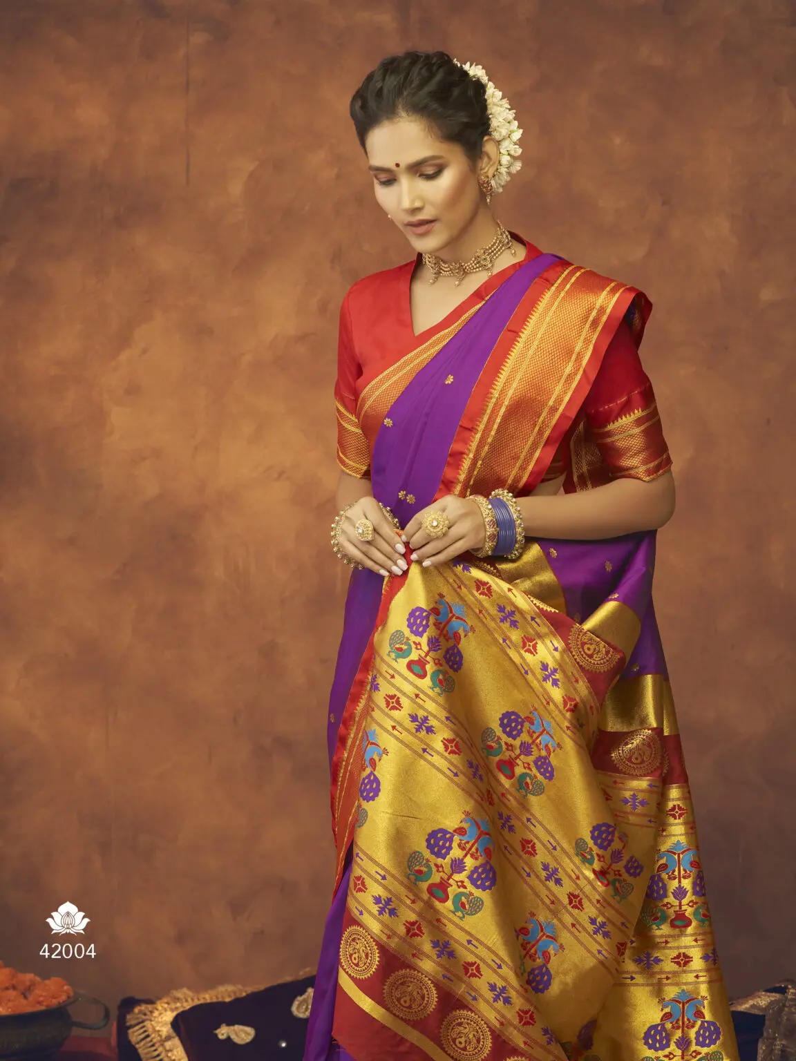 Purple Paithani Wedding Silk Saree