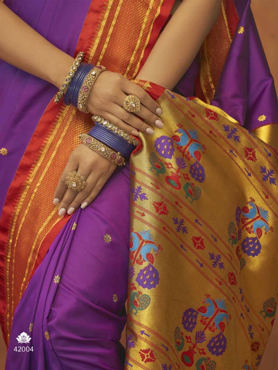 Purple Paithani Wedding Silk Saree