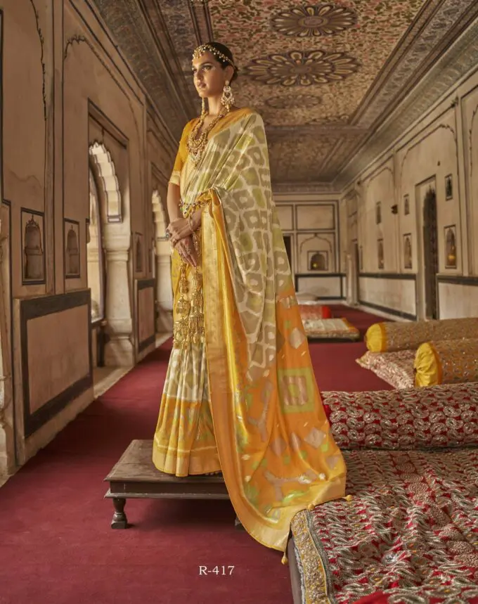 Golden Yellow Silk Saree