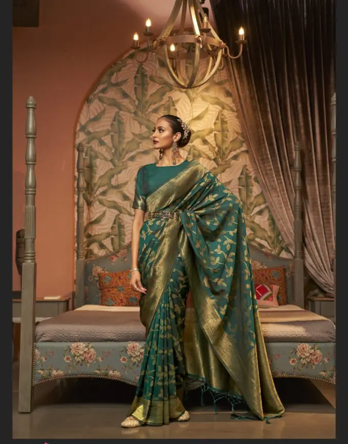 Alia Bhatt's Enchanting Shaded Satin Chinon Saree - dvz0003923