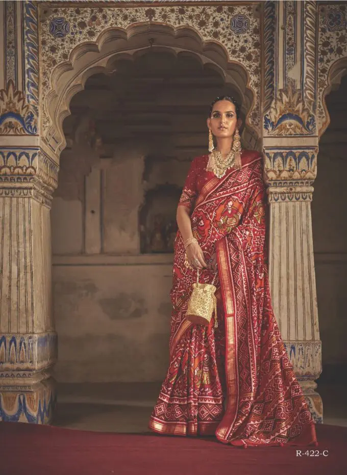 Red Cotton Silk Patola Saree