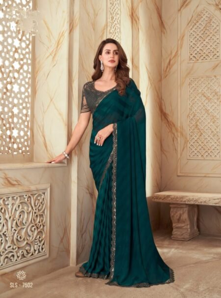Buy Green Mehndi Silk Designer Traditional Saree Online