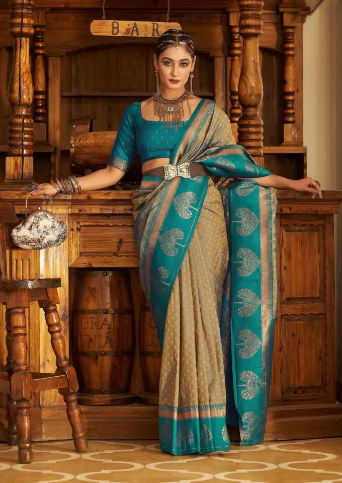 Banarasi Soft Silk Paithani Saree with fancy meena & zari weaves all over -  sethnik.com