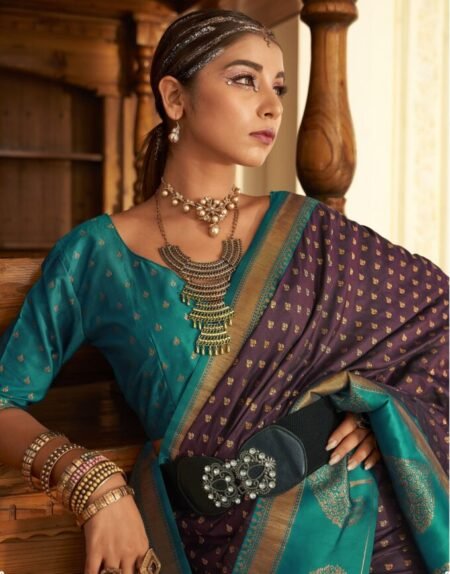 Astha Narang Sky Blue Saree With Pink Blouse | The Grand Trunk