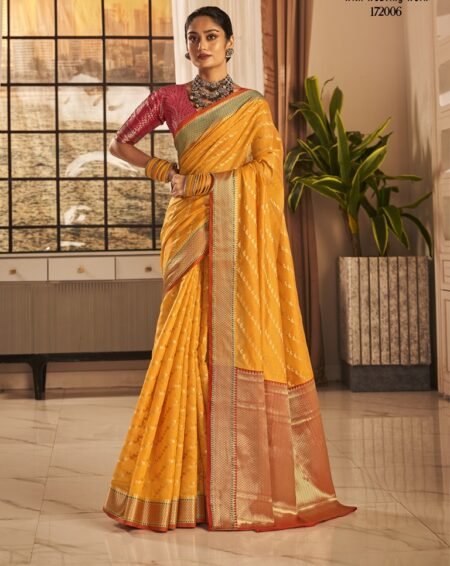 Haldi Yellow Woven Banarasi Silk Saree