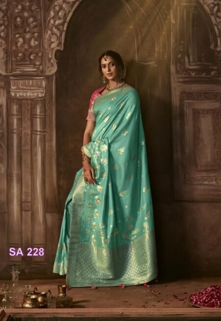 Royal Green Woven Designer Banarasi Silk Saree