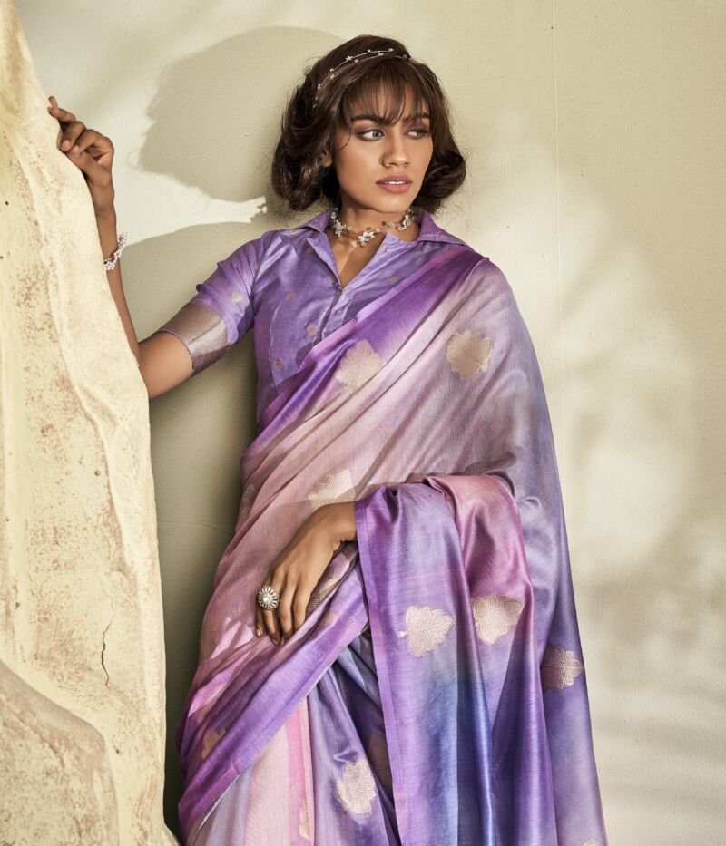 Purple Khadi Silk