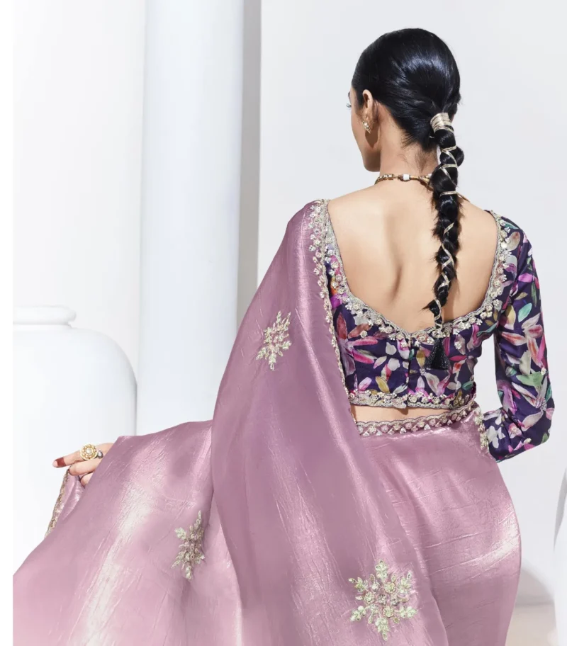 Gorgeous Pink Wedding Saree With Blouse