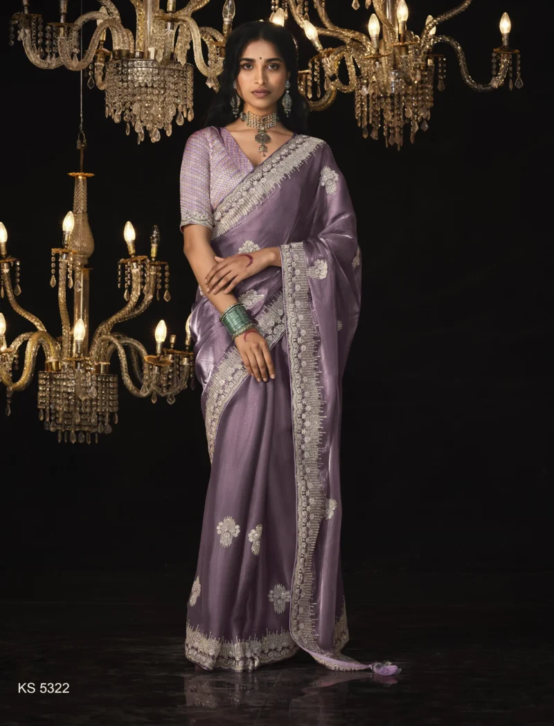 Luxurious Lavender Saree for Special Occasions