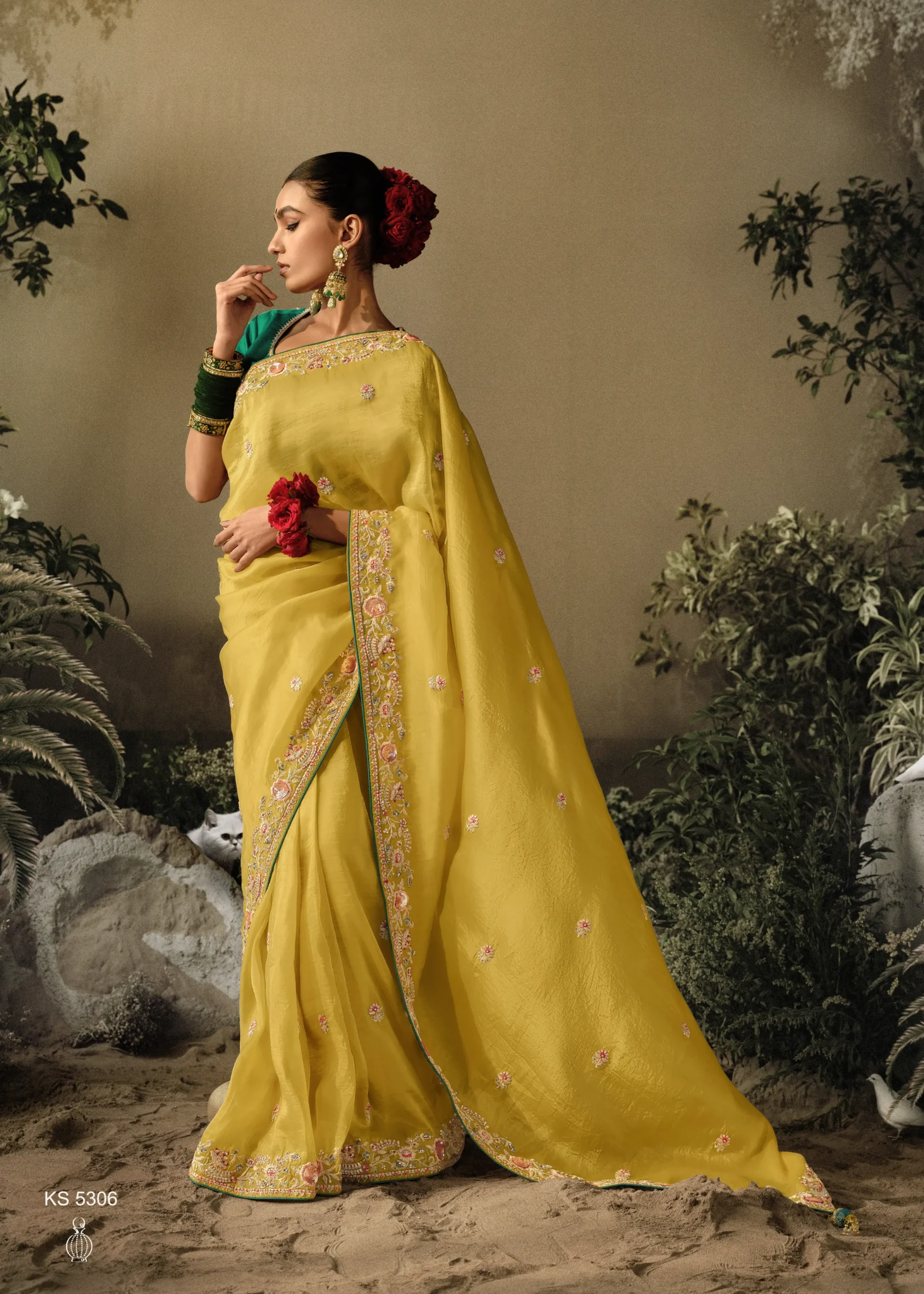 Yellow Embroidered Silk Wedding Saree: A Sunshine-Inspired Choice